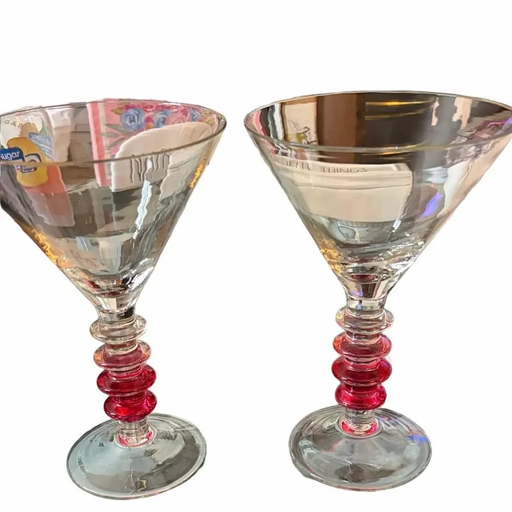 VTG Pier One collectible PIC18 martini cocktail Glass set- discontinued.